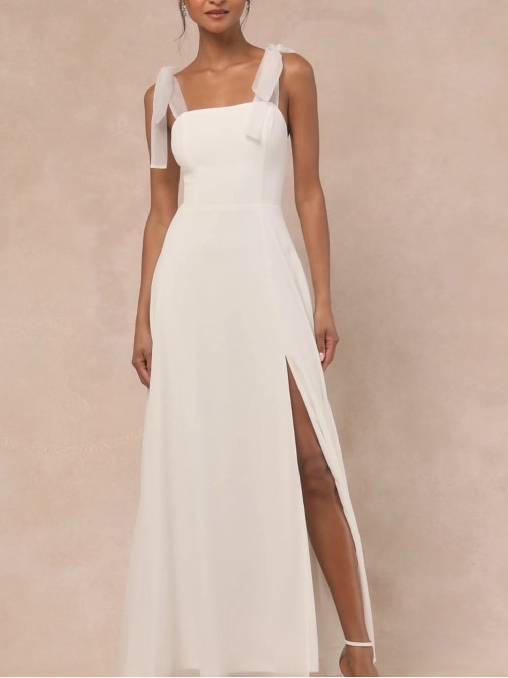Lulus Radiant Romance White Tie-Strap Maxi